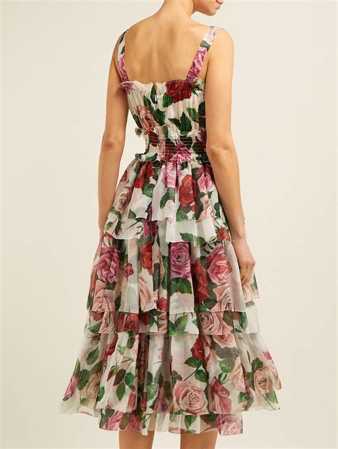 dolce gabbana dress roses|ornament rose midi dress.